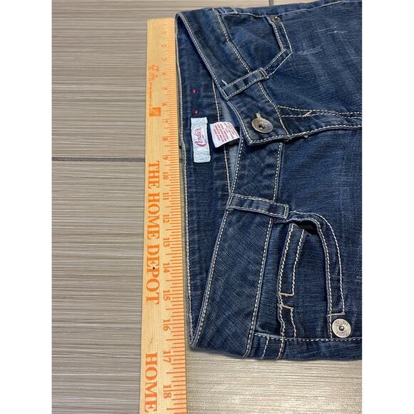 y2k grunge streetwear rodeo western cowgirl Candies bootcut jeans womens sz 11 - Picture 9 of 10